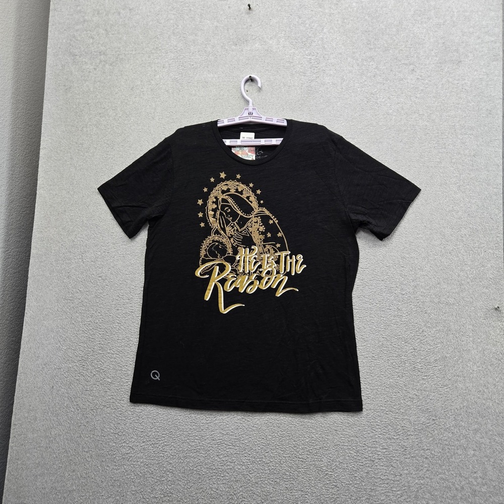 Rodeo Quincy Women Shirt X-LARGE Black Graphic Western Print Crew Neck